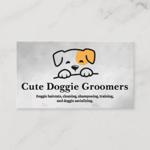 Doggie Illustration   Groomers Business Card