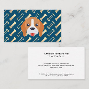 Doggie Logo Dog Bone Pattern Business Card