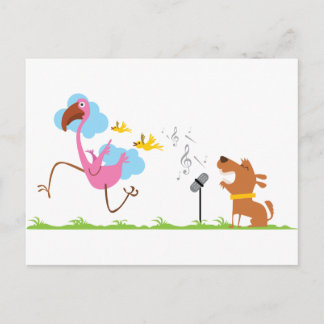 Doggie Singer Postcard
