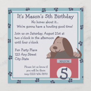 Doggie Tales Party Invitation