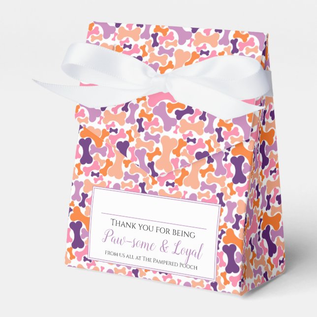 Doggie Treat gift bag bone pet grooming service Fa Favour Box (Front Side)