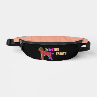 Doggie Treats Logo Novelty Black Peach  Bum Bags