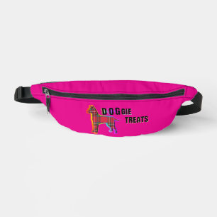 Doggie Treats Logo Novelty Hot Pink Bum Bags
