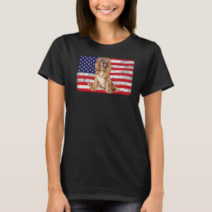 Doggie Usa Dog Owner Usa Cocker Spaniel Usa Flag T-Shirt