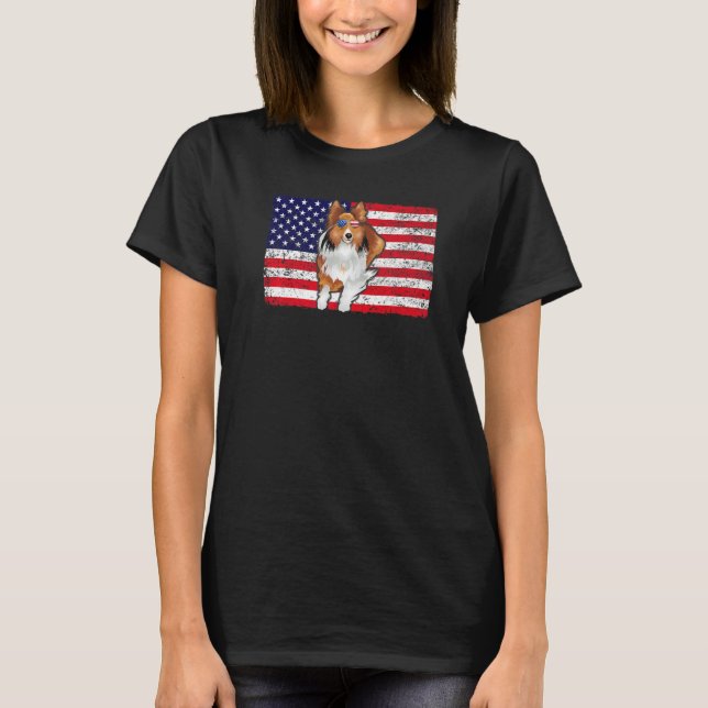 Doggie Usa Dog Owner Usa  Shetland Sheepdog Usa Fl T-Shirt (Front)