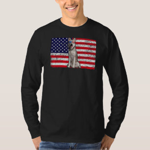 Doggie Usa Dog Owner Usa Siberian Husky Usa Flag T-Shirt
