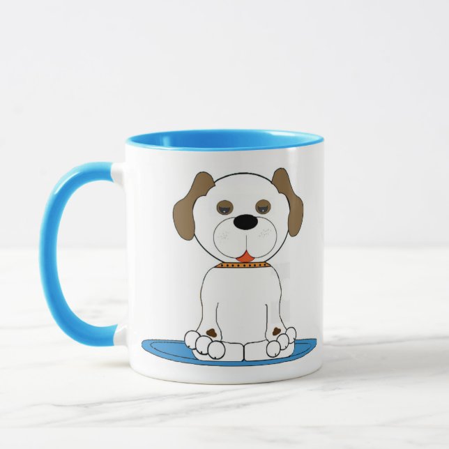 Doggie waiting for owners to return home mug (Left)