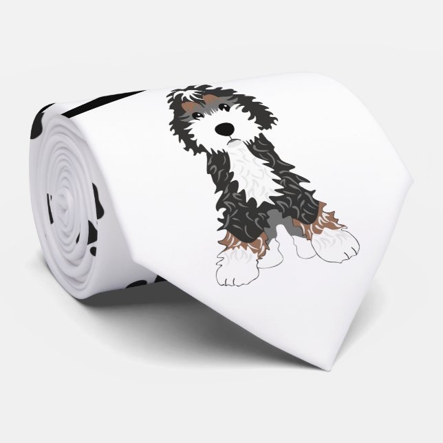 Doggies & Black Paws Necktie (Rolled)