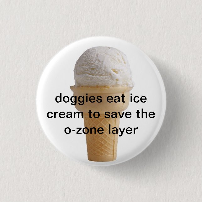 doggies eat ice cream 3 cm round badge (Front)