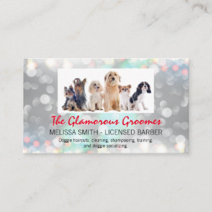 Doggies   Sparkle Background Business Card