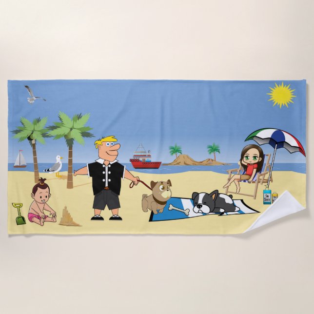 Doggone Beachy Beach Towel (Front)
