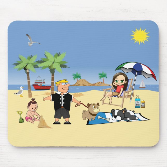 Doggone Beachy Mouse Mat (Front)