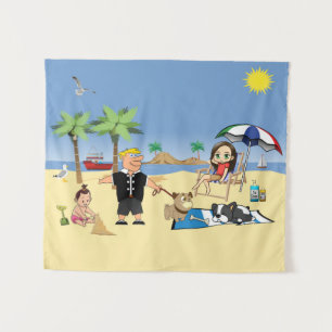 Doggone Beachy Tapestry