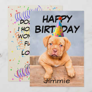 Doggone Birthday Wishes of Puppy with Birthday cap Card