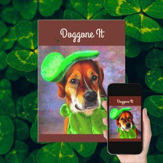 Doggone It Cute Dog Saint Patrick's Day Custom Holiday Card