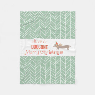 Doggone Merry Christmas Fleece Blanket