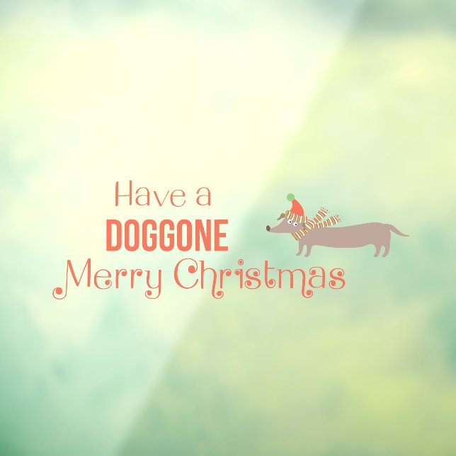 Doggone Merry Christmas Weiner Dog Window Cling (Sheet 3)