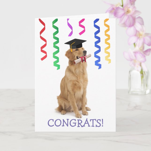 Doggone Wonderful Graduation Card (Orchid)