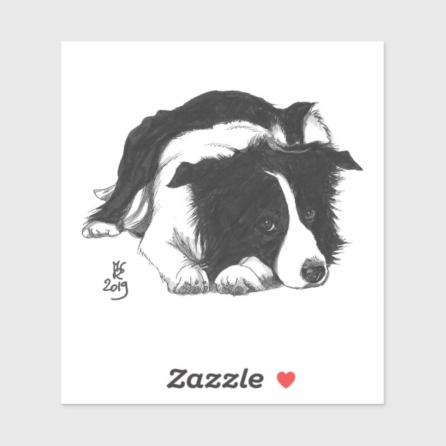 Doggust 2019 Border Collie square sticker (Sheet)