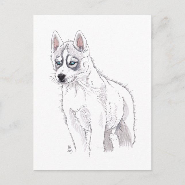 Doggust 2019 Siberian Husky Puppy Postcard (Front)
