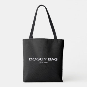 Doggy Bag Add Name Black Tote Bag