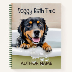 Doggy Bath Time Book Cover Inspiration Notebook