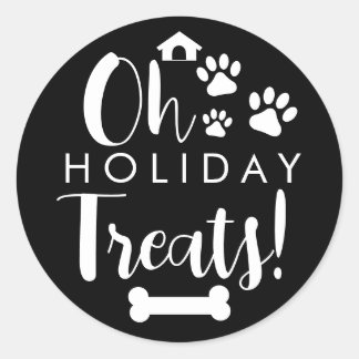 Doggy Christmas Present, pooch, Custom Dog Biscuit Classic Round Sticker