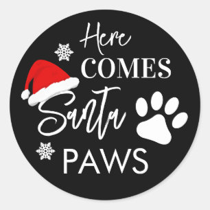 Doggy Christmas Present, pooch, Custom Dog Biscuit Classic Round Sticker