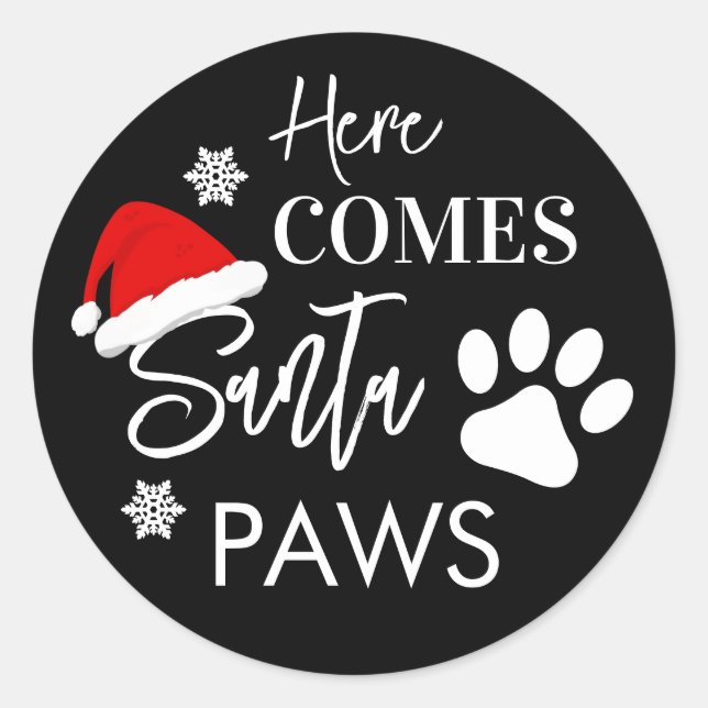 Doggy Christmas Present, pooch, Custom Dog Biscuit Classic Round Sticker (Front)
