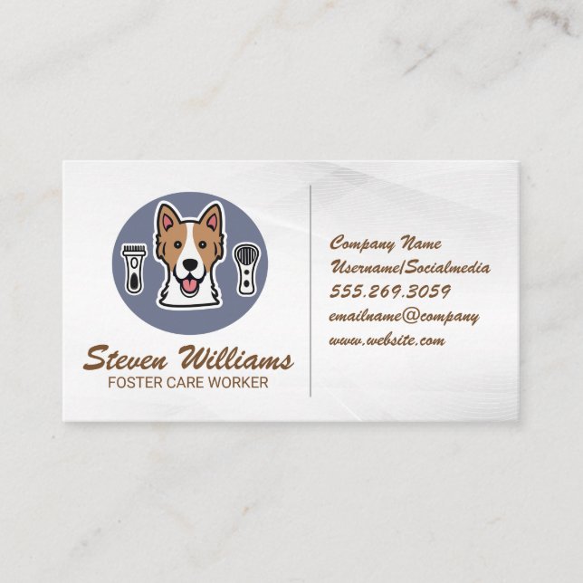 Doggy Groomer | Animals Services Business Card (Front)