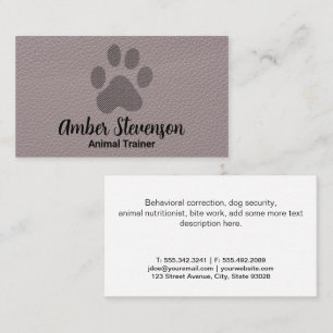 Doggy Paw   Leather Background Business Card