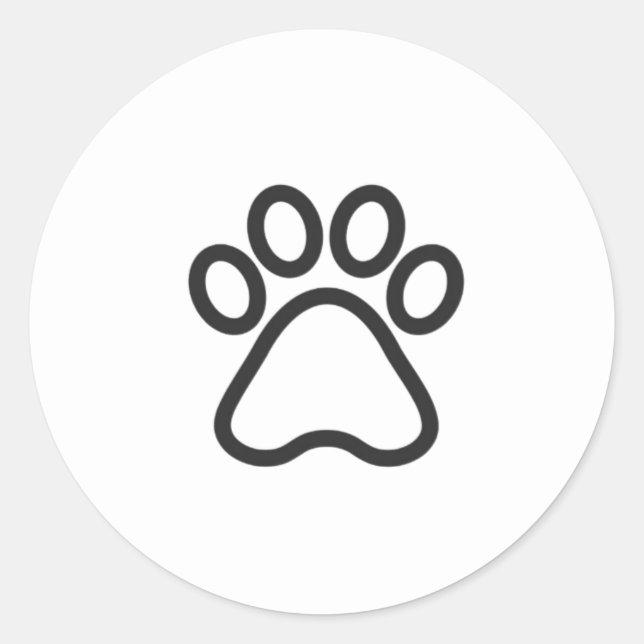 Doggy Paw Print Classic Round Sticker (Front)