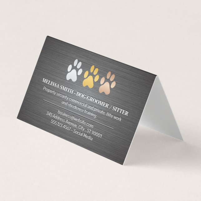 Doggy Paw Prints | Animal Services Business Card (Front)