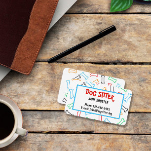 Doggy treats pattern various colours simple business card