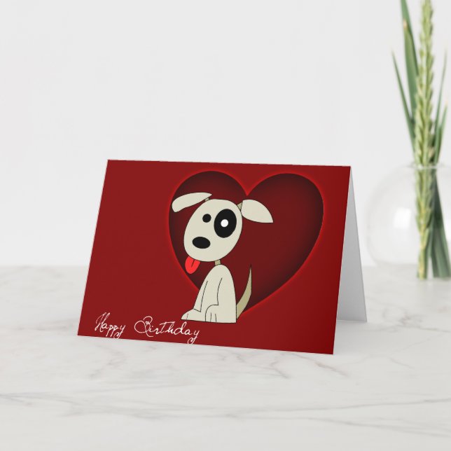 Doggy with a Heart  - Birthday card (Front)