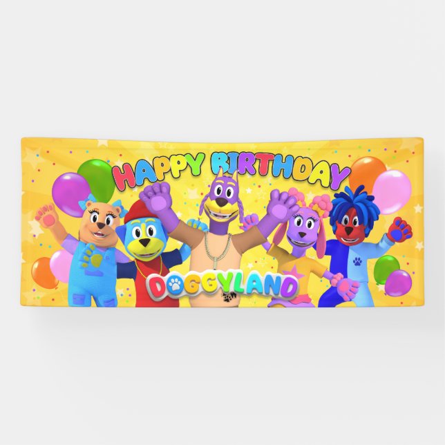 Doggyland Birthday Banner (Large) (Horizontal)