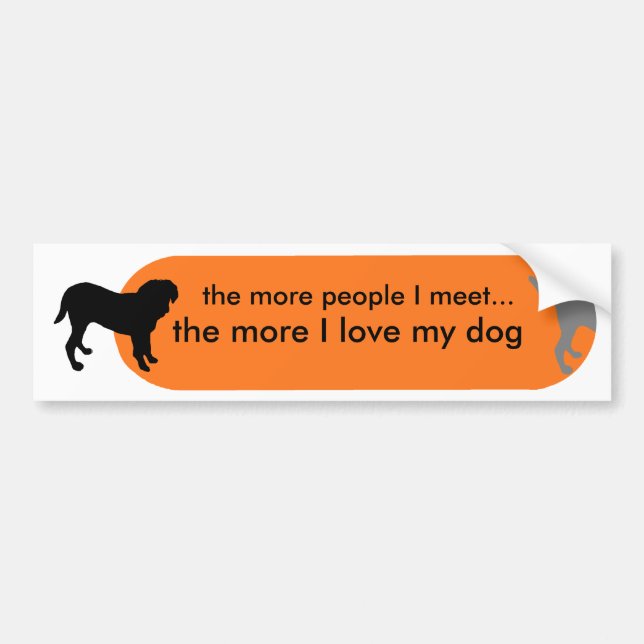 Dogism's "True Love" Orange Bumper Sticker (Front)