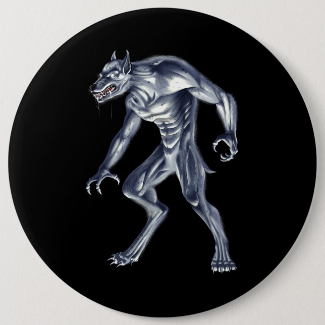 Dogman Cryptid Beast 6 Cm Round Badge (Front)