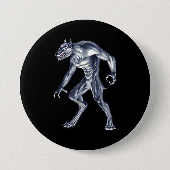 Dogman Cryptid Beast 7.5 Cm Round Badge (Front)
