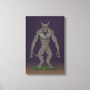 Dogman Cryptid or Werewolf Canvas Print