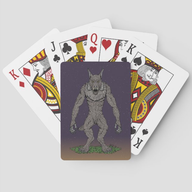 Dogman Cryptid or Werewolf Playing Cards (Back)