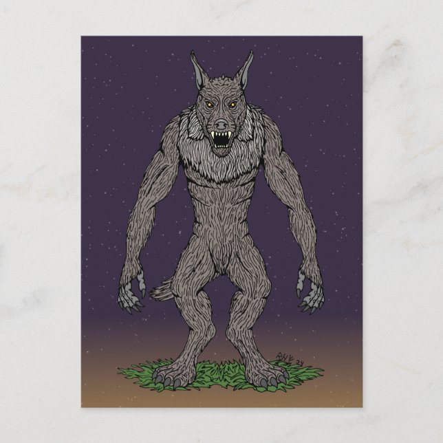 Dogman Cryptid or Werewolf Postcard (Front)