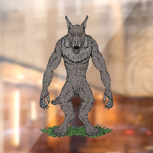 Dogman Cryptid or Werewolf Window Cling (Sheet 2)