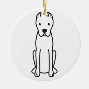 Dogo Argentino Ceramic Tree Decoration