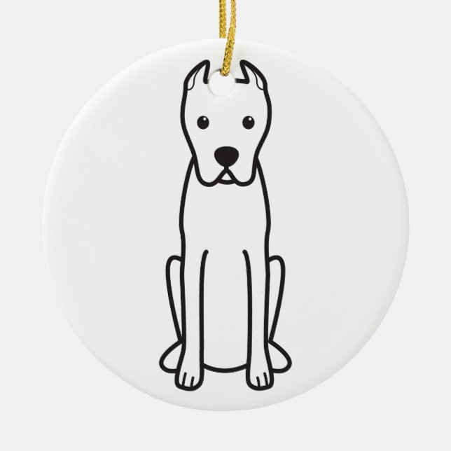 Dogo Argentino Ceramic Tree Decoration (Front)