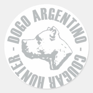 DOGO ARGENTINO COUGAR HUNTER CLASSIC ROUND STICKER