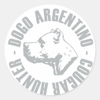 DOGO ARGENTINO COUGAR HUNTER CLASSIC ROUND STICKER