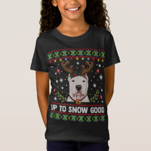 Dogo Argentino Cropped Dog Reindeer Ugly Christmas T-Shirt