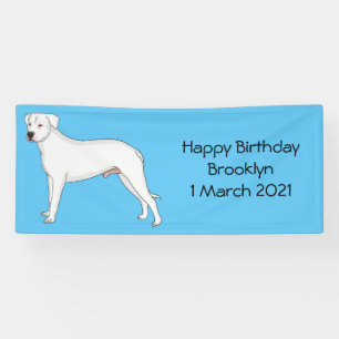 Dogo argentino dog cartoon illustration banner