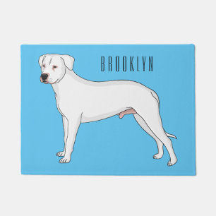 Dogo argentino dog cartoon illustration doormat